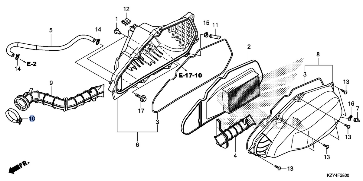 Honda OEM part 17256-KWZ-900