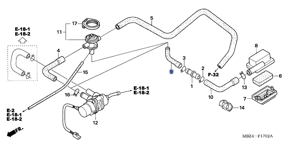 Honda OEM part 17258-MBZ-L10