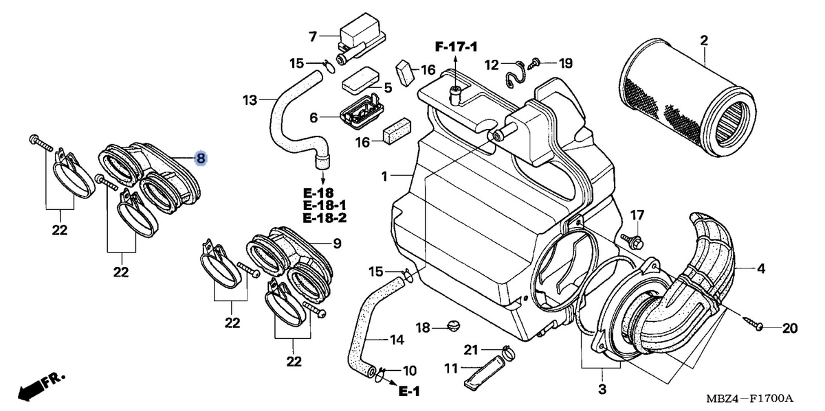 Honda OEM part 17260-MBZ-K00