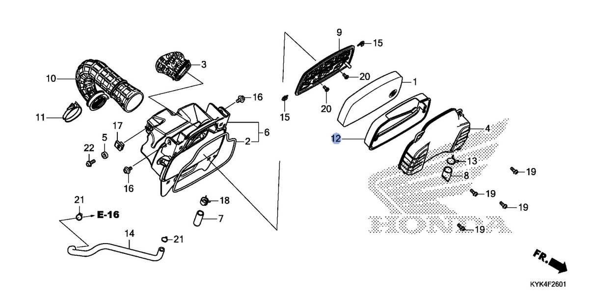 Honda OEM part 17261-KYK-D10