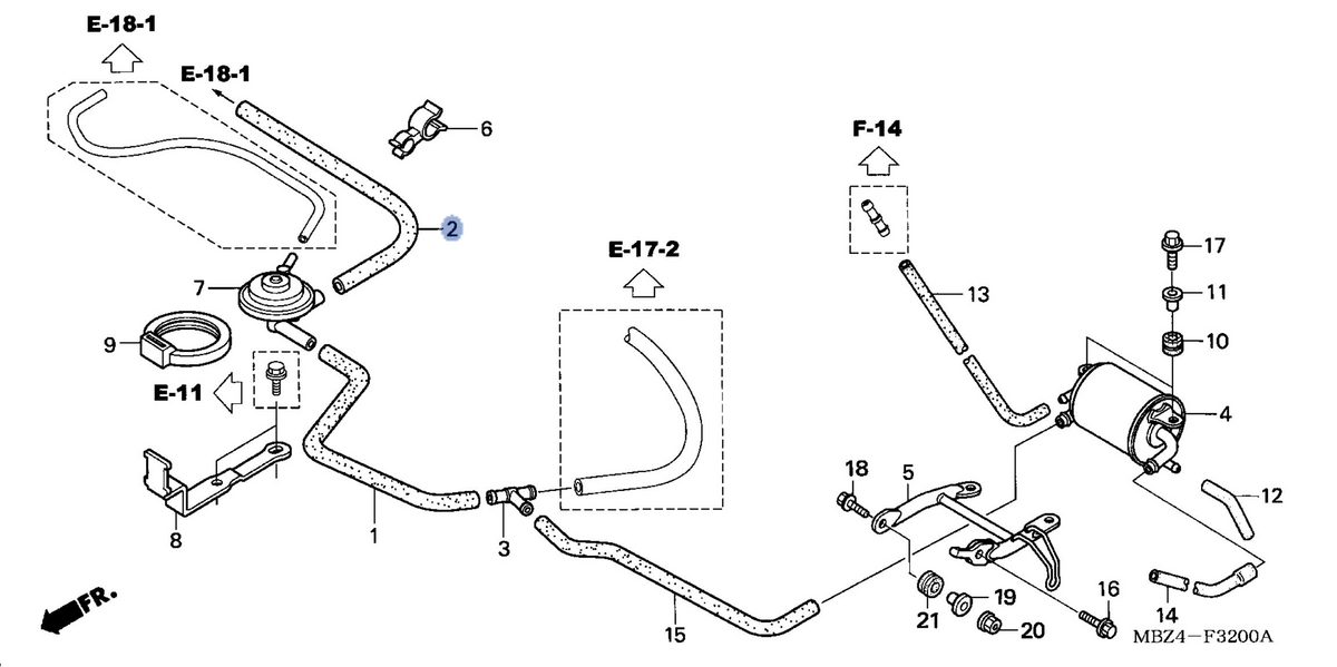 Honda OEM part 17261-MBZ-L10