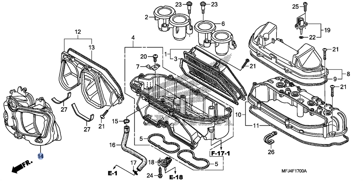 Honda OEM part 17271-MFJ-D01