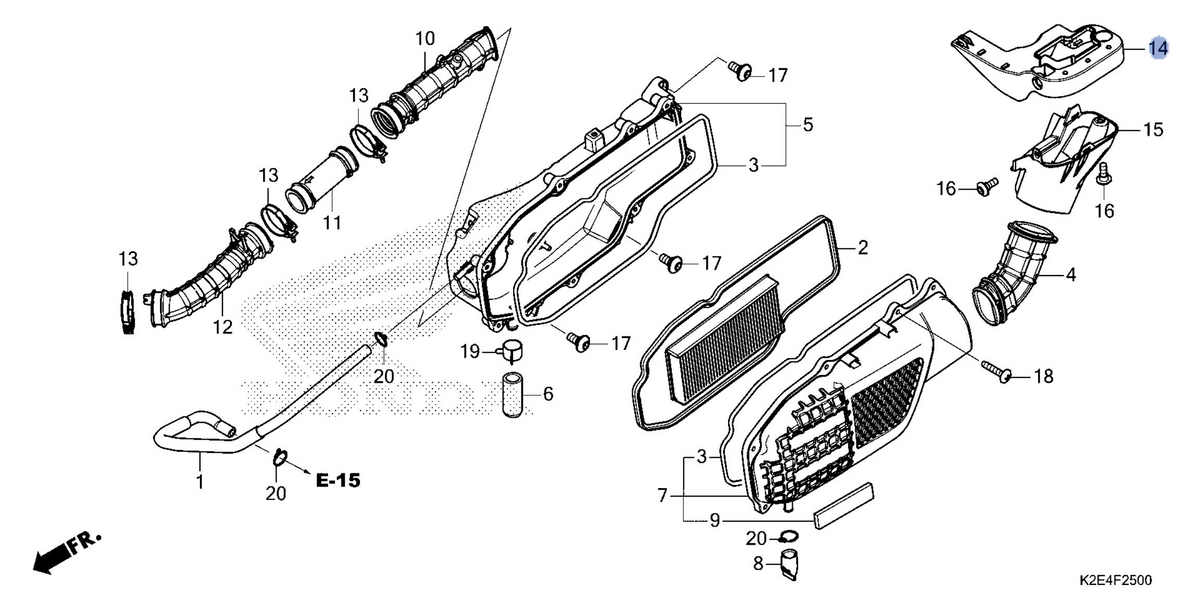 Honda OEM part 17285-K2E-T00ZA