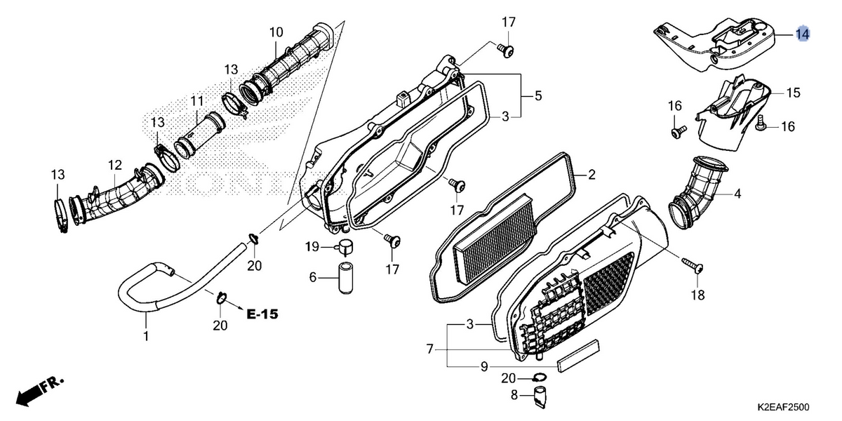 Honda OEM part 17285-K2E-T30