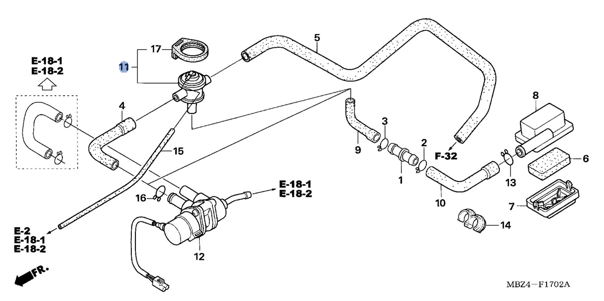 Honda OEM part 17300-MBZ-L11