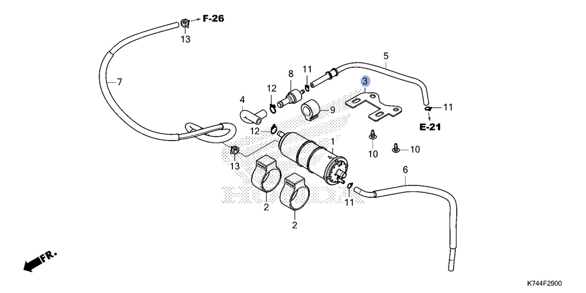 Honda OEM part 17311-K74-F00