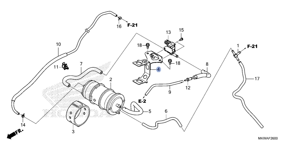 Honda OEM part 17312-MKW-A00