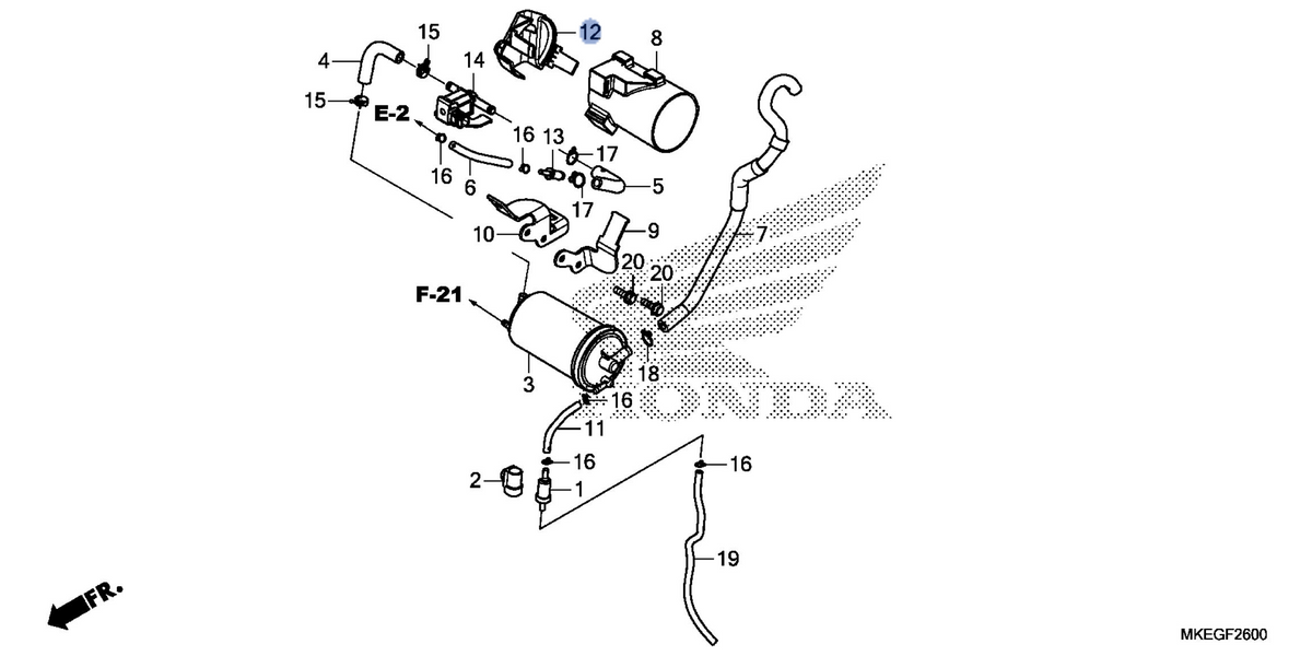Honda OEM part 17321-MKE-A50