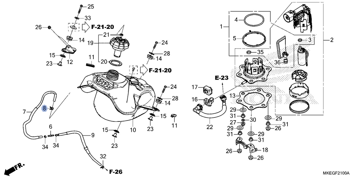 Honda OEM part 17323-MKE-A51