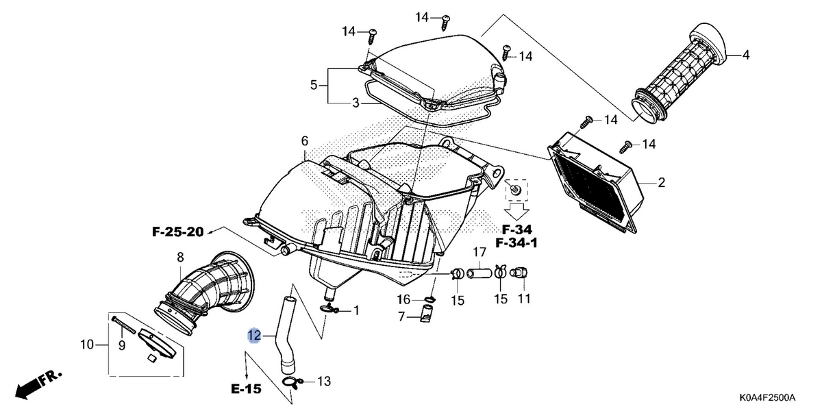 Honda OEM part 17371-K0A-E10