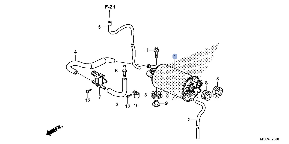Honda OEM part 17410-MGC-A21