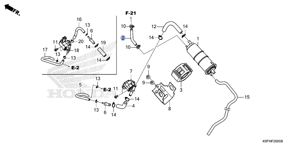 Honda OEM part 17411-K0F-A60