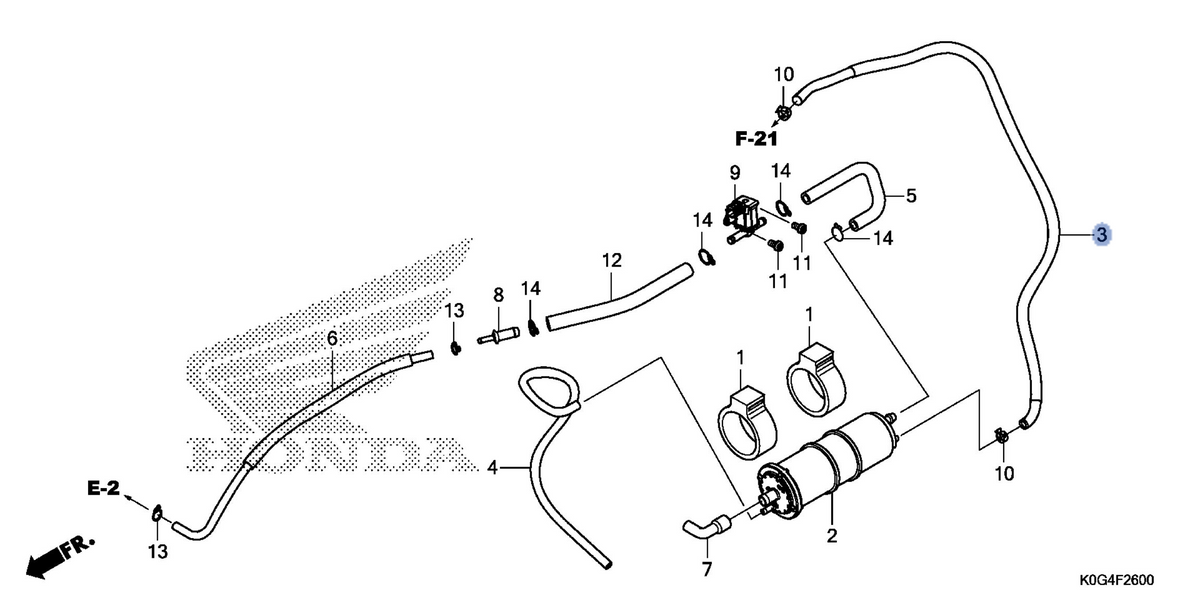Honda OEM part 17411-K0G-960