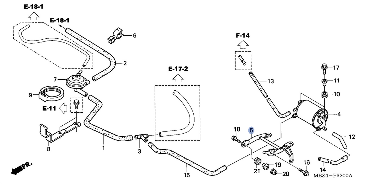 Honda OEM part 17411-MBZ-L50