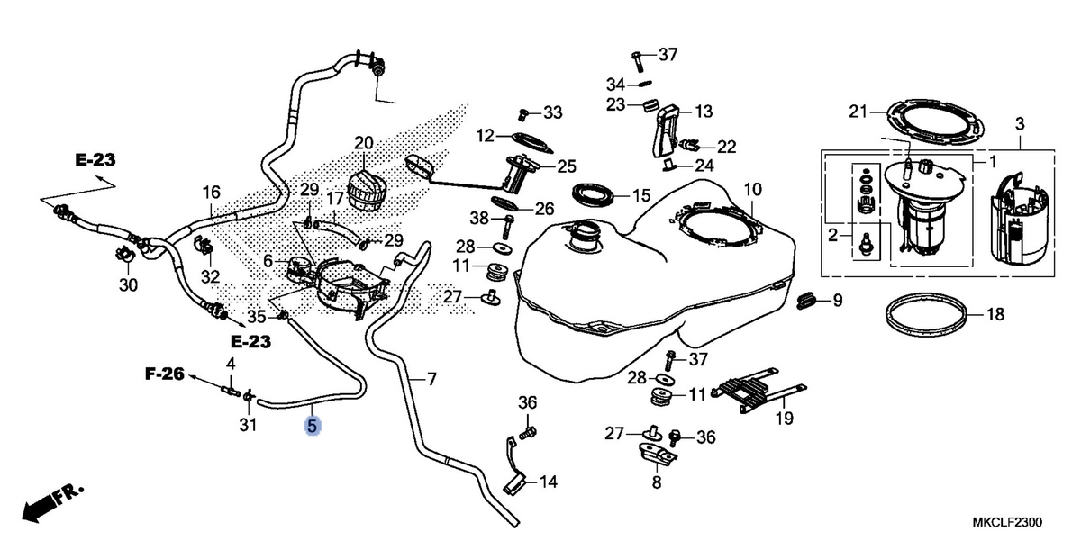 Honda OEM part 17411-MKC-A00