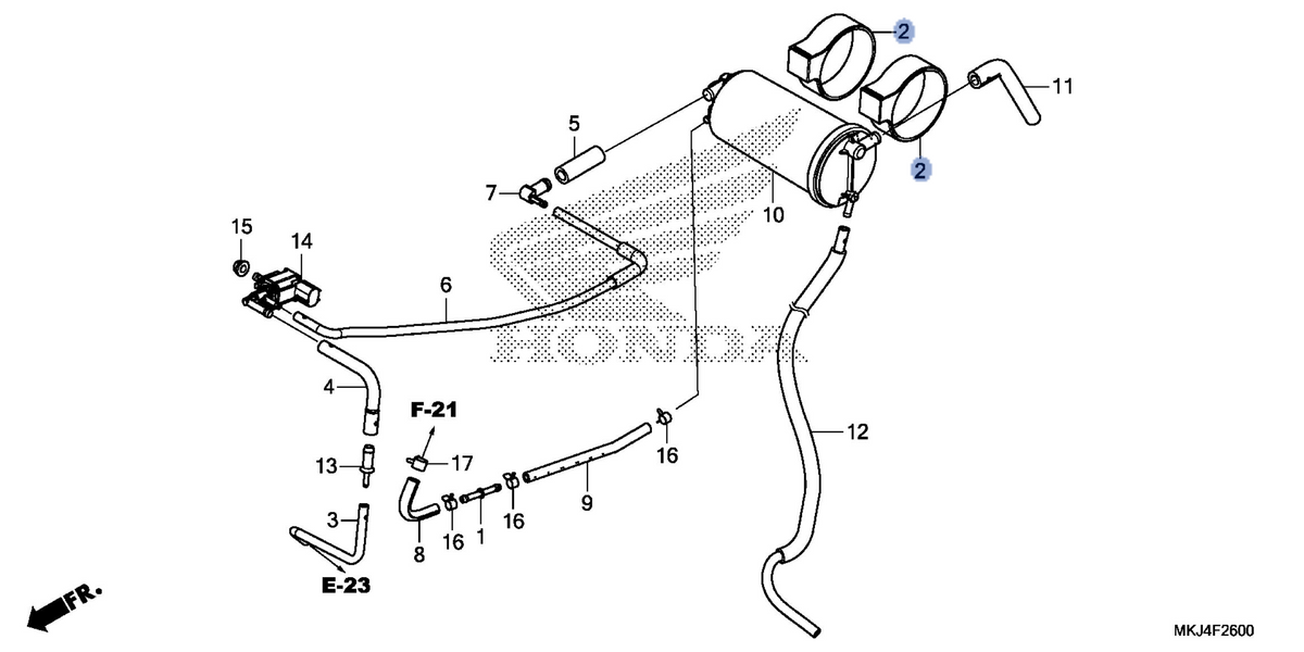 Honda OEM part 17411-MKJ-D00