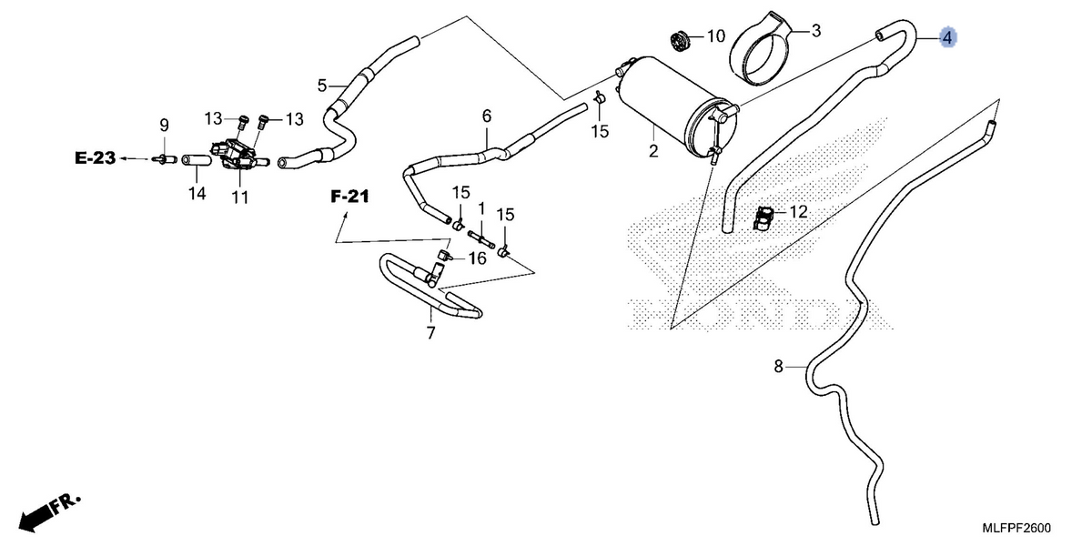 Honda OEM part 17411-MLF-Y00