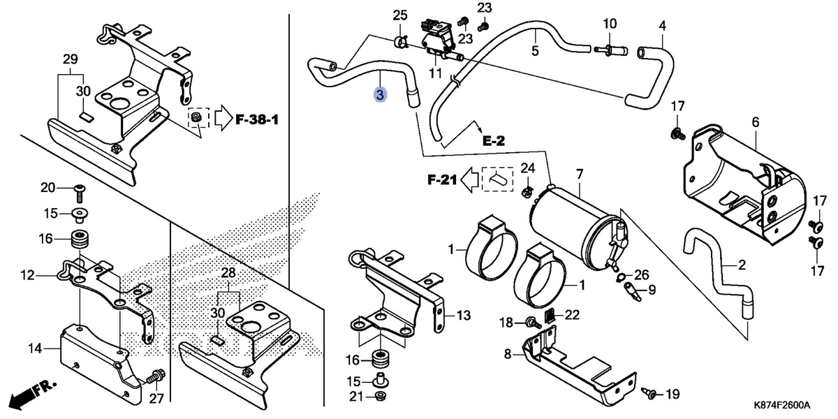 Honda OEM part 17414-K87-L00