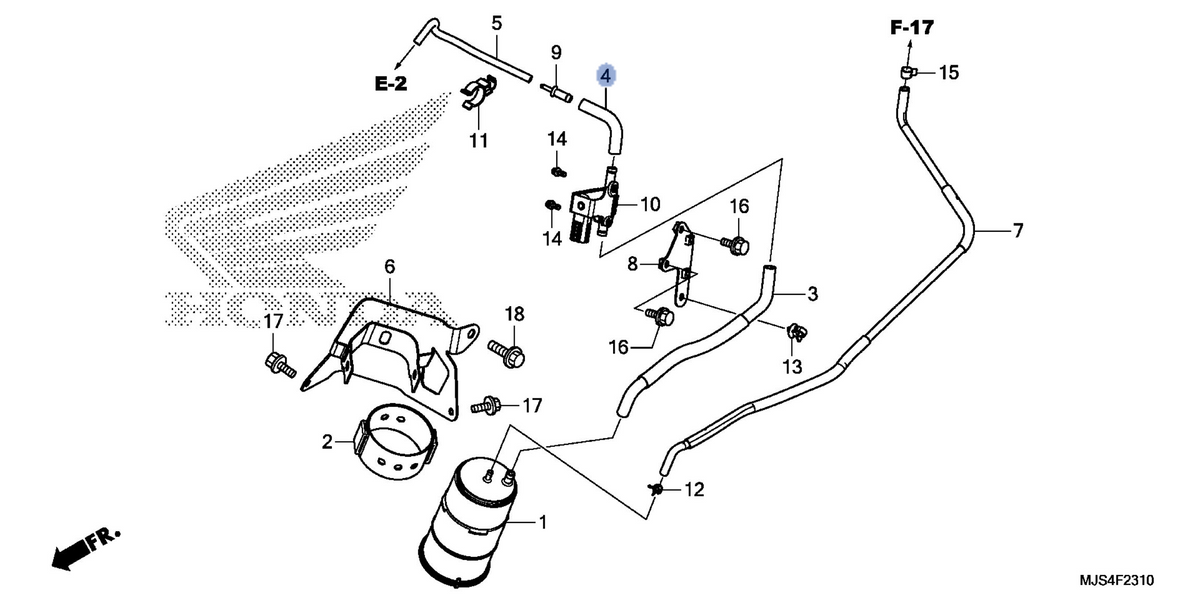Honda OEM part 17414-MJS-A90