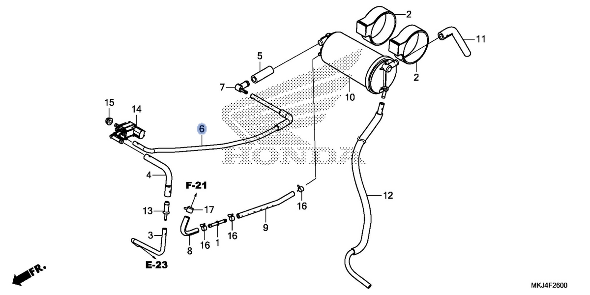 Honda OEM part 17414-MKJ-D00