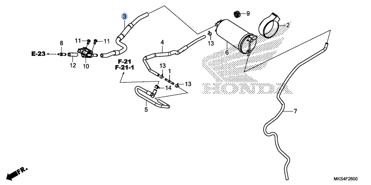 Honda OEM part 17414-MKS-E00