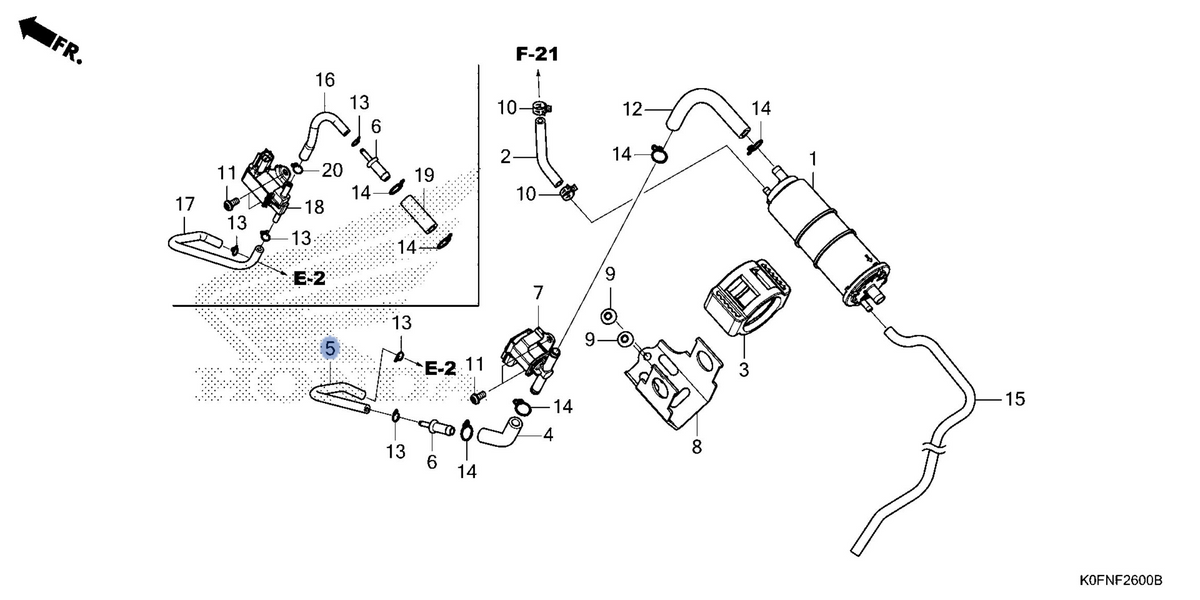 Honda OEM part 17415-K0F-J70