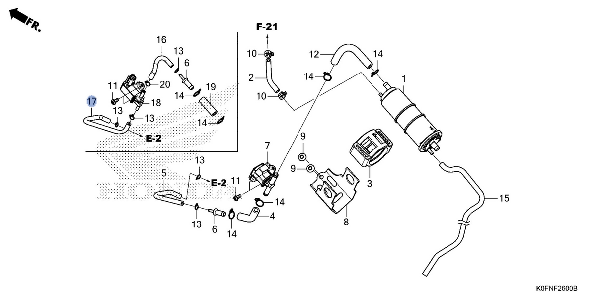 Honda OEM part 17415-K0F-JF0