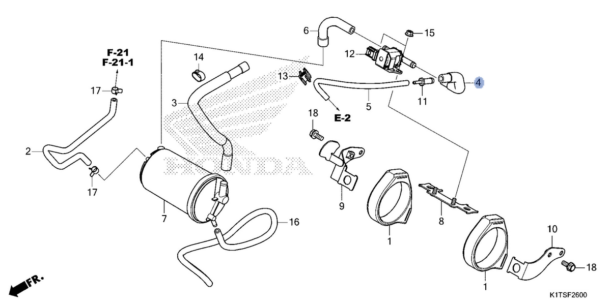 Honda OEM part 17416-K1T-E10