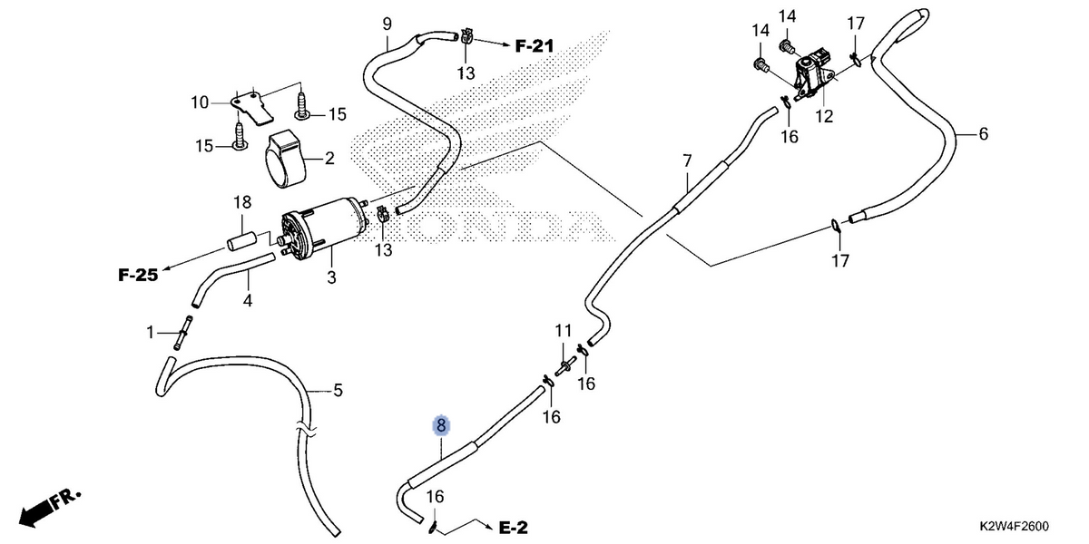 Honda OEM part 17416-K2W-J10