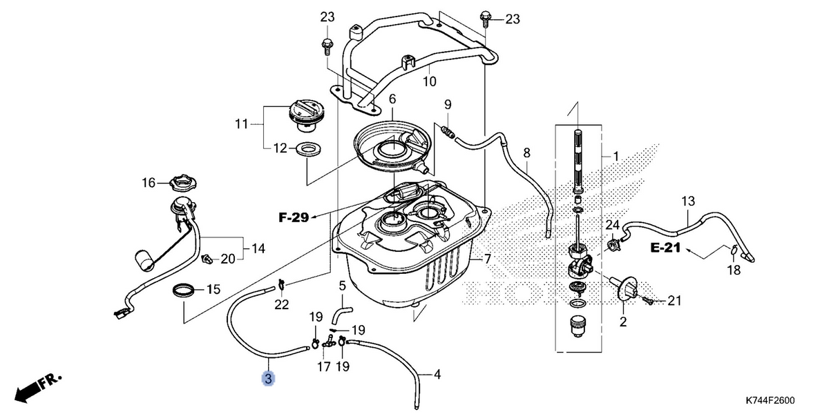Honda OEM part 17417-K74-A00