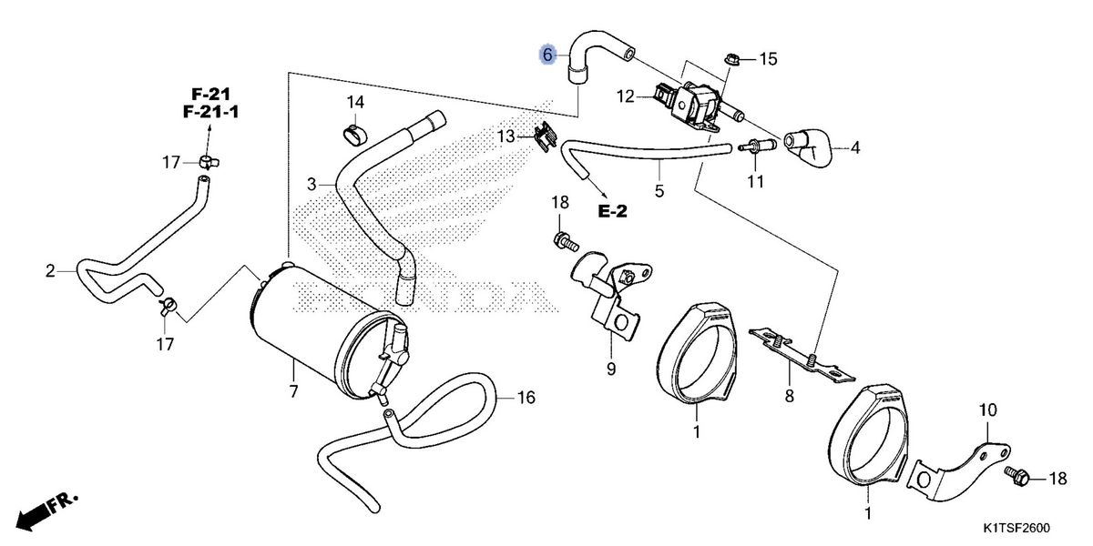 Honda OEM part 17418-K1T-E10