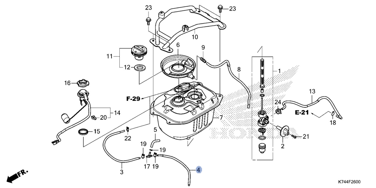 Honda OEM part 17418-K74-A00