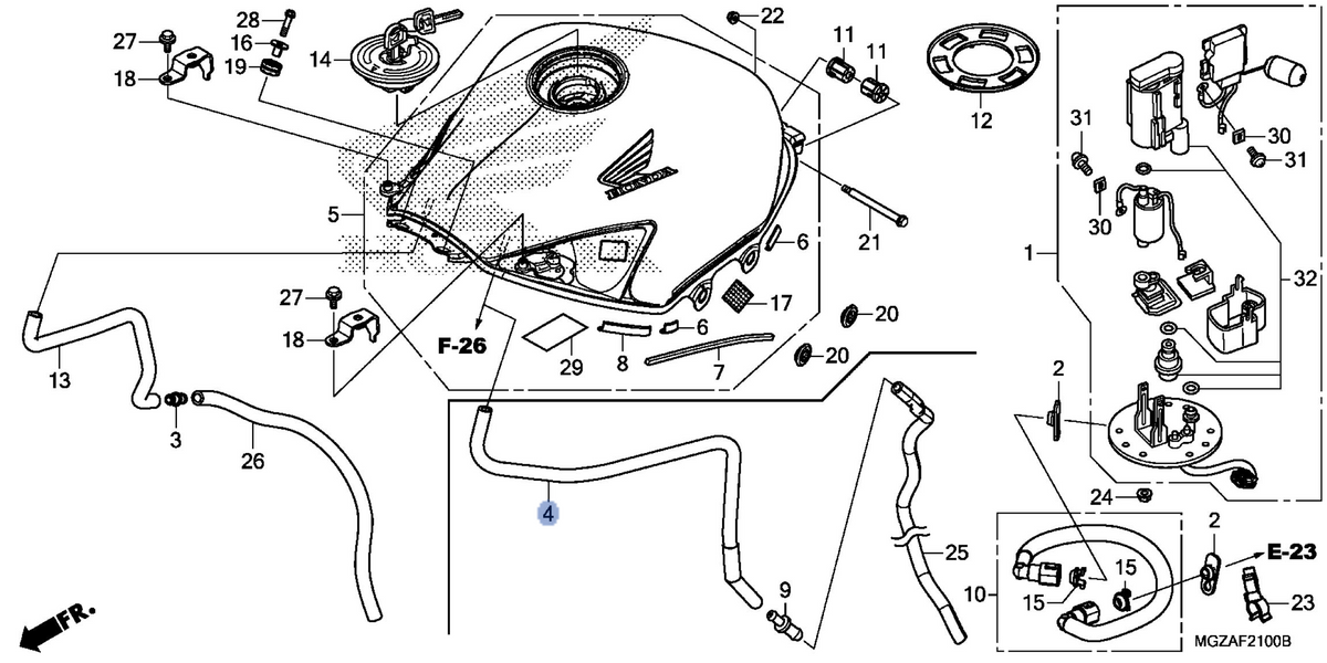 Honda OEM part 17418-MGZ-J00