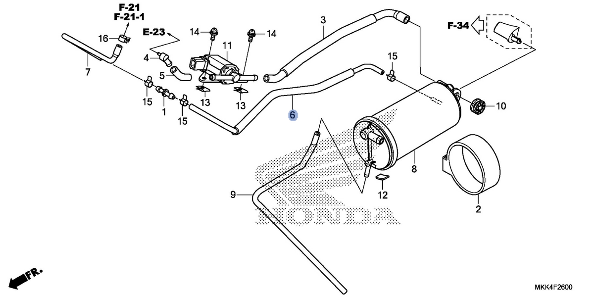 Honda OEM part 17418-MKK-A00