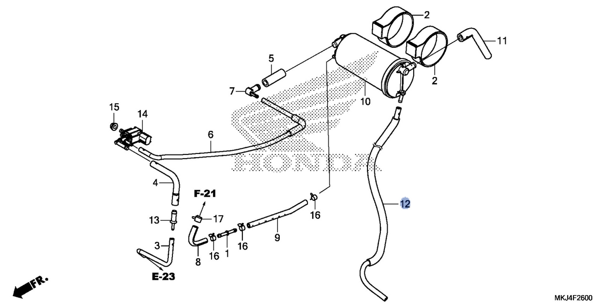 Honda OEM part 17423-MKJ-D00