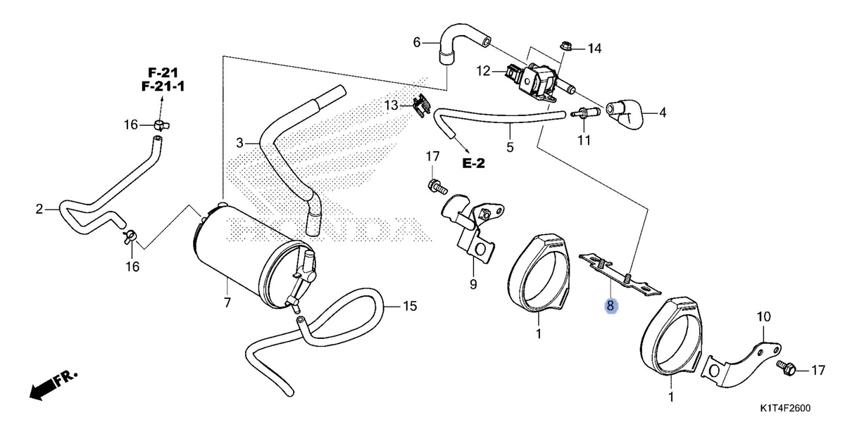 Honda OEM part 17430-K1T-E10