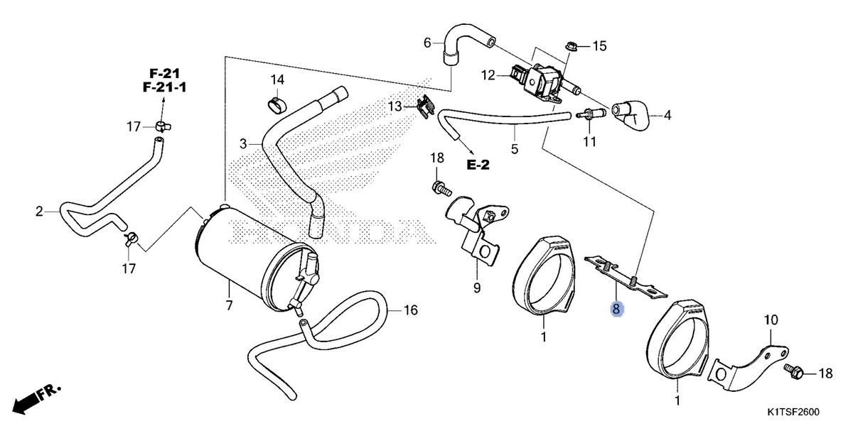 Honda OEM part 17430-K1T-EM0