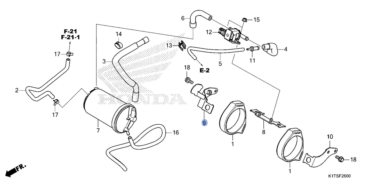 Honda OEM part 17450-K1T-EM0