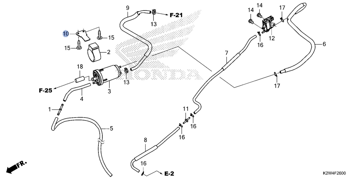 Honda OEM part 17450-K2W-J10