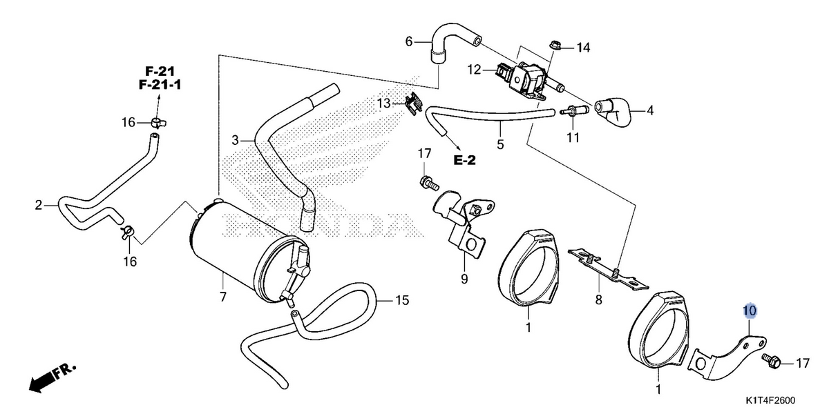 Honda OEM part 17460-K1T-E10