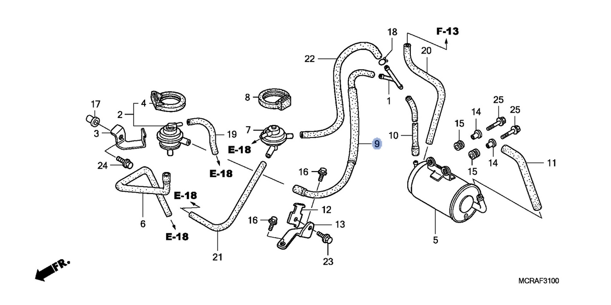 Honda OEM part 17461-MCR-L00