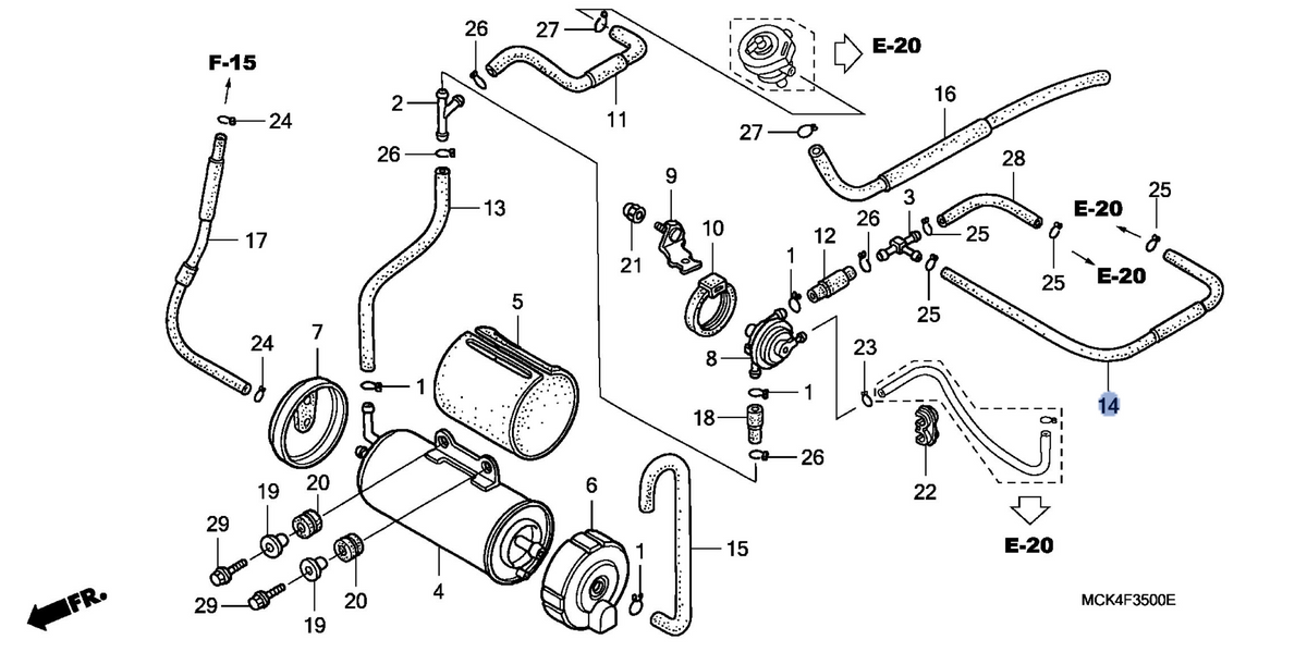 Honda OEM part 17463-MCK-L50