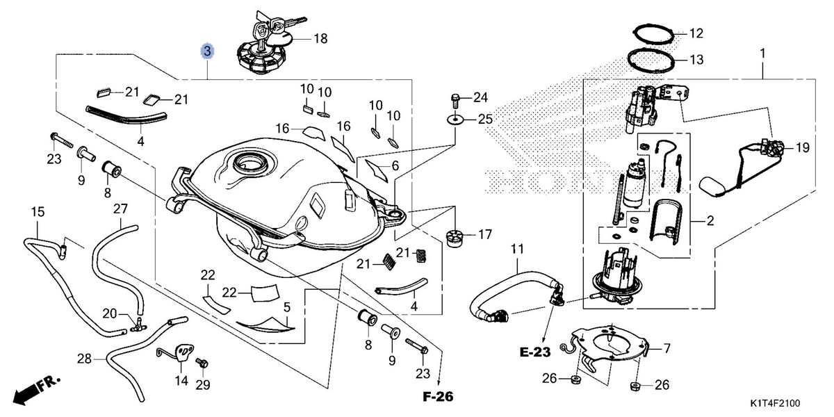 Honda OEM part 17500-K1T-E50ZA
