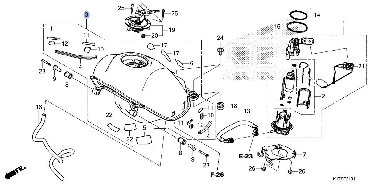 Honda OEM part 17500-K1T-EM0ZA