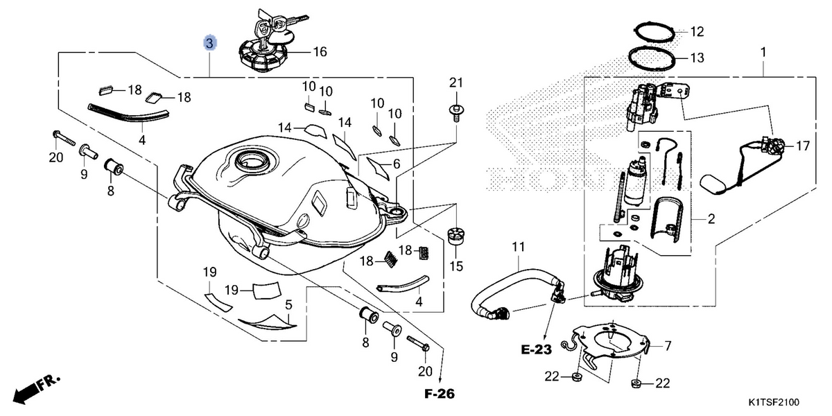 Honda OEM part 17500-K1T-ER0ZA
