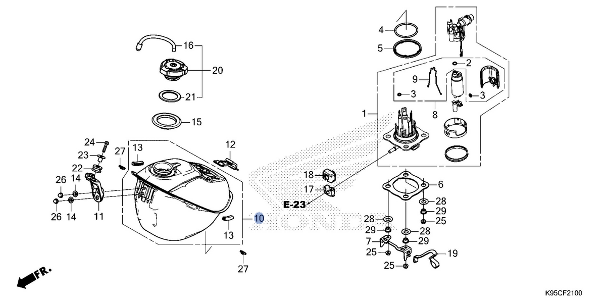 Honda OEM part 17500-K95-AG0