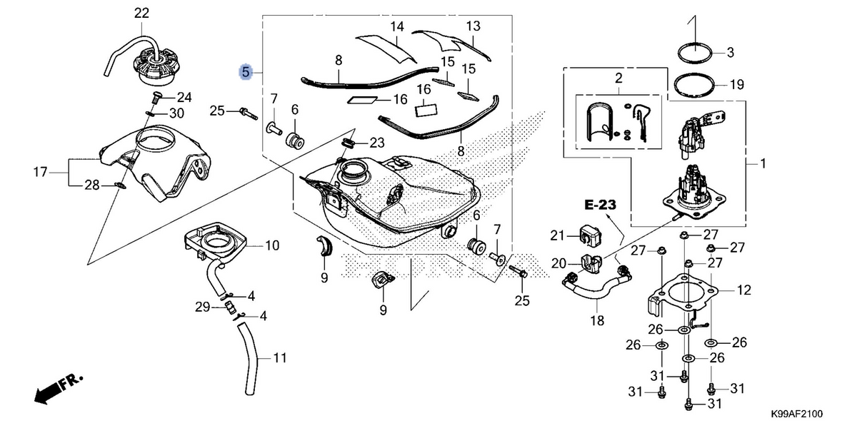 Honda OEM part 17500-K99-A70