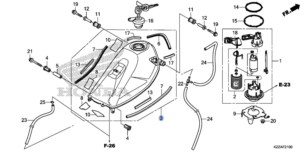 Honda OEM part 17500-KZZ-D20ZA