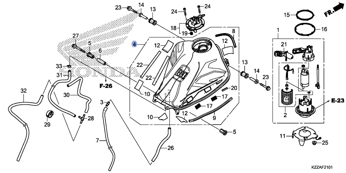 Honda OEM part 17500-KZZ-M20ZA
