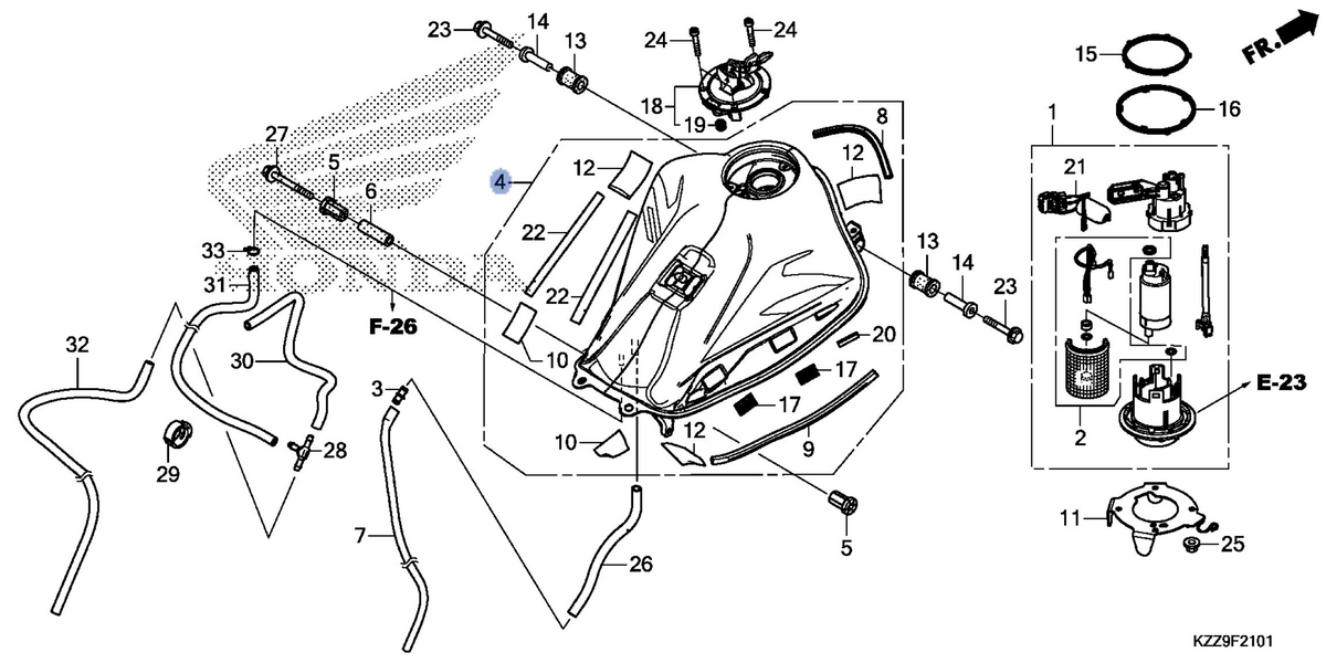 Honda OEM part 17500-KZZ-U00ZB